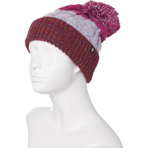 Smartwool Merino Wool Isto Retro Pom Beanie Winter Hat Purple Eclipse Womens NWT - Picture 2 of 5